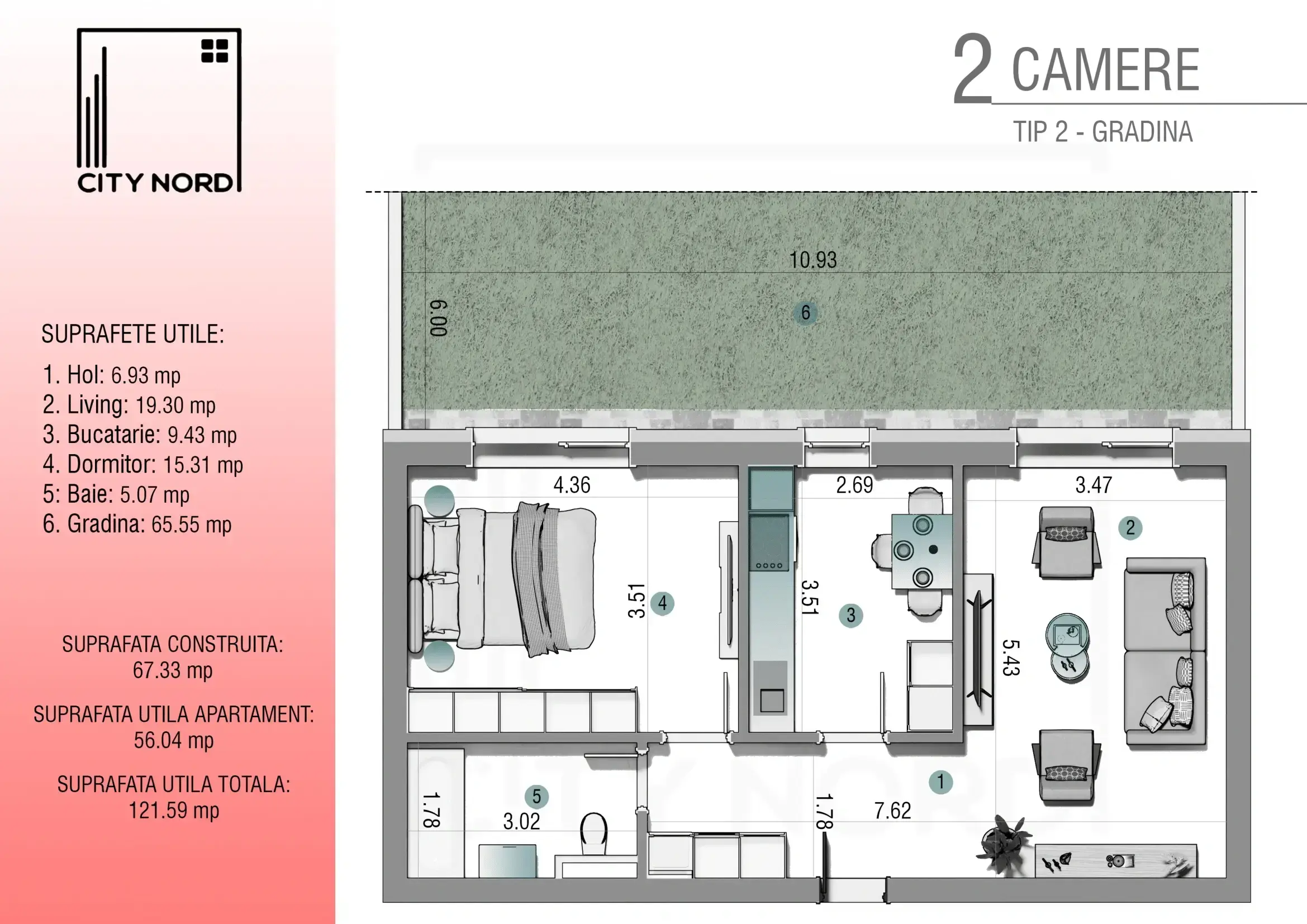 Plan apartament: Apartament 2 camere