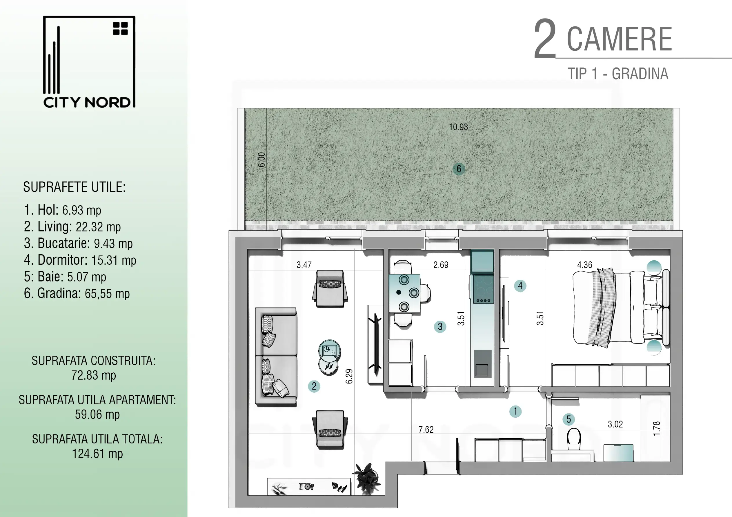 Plan apartament: Apartament 2 camere