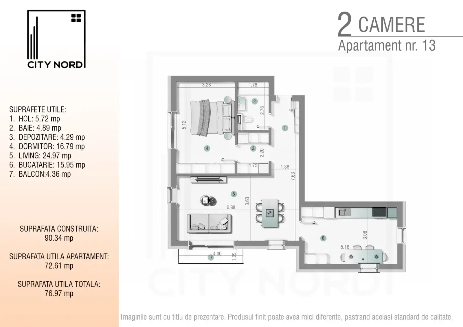 Plan apartament: Apartament 2 camere
